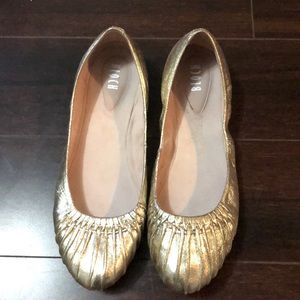 Champagne/gold Ballet Flats